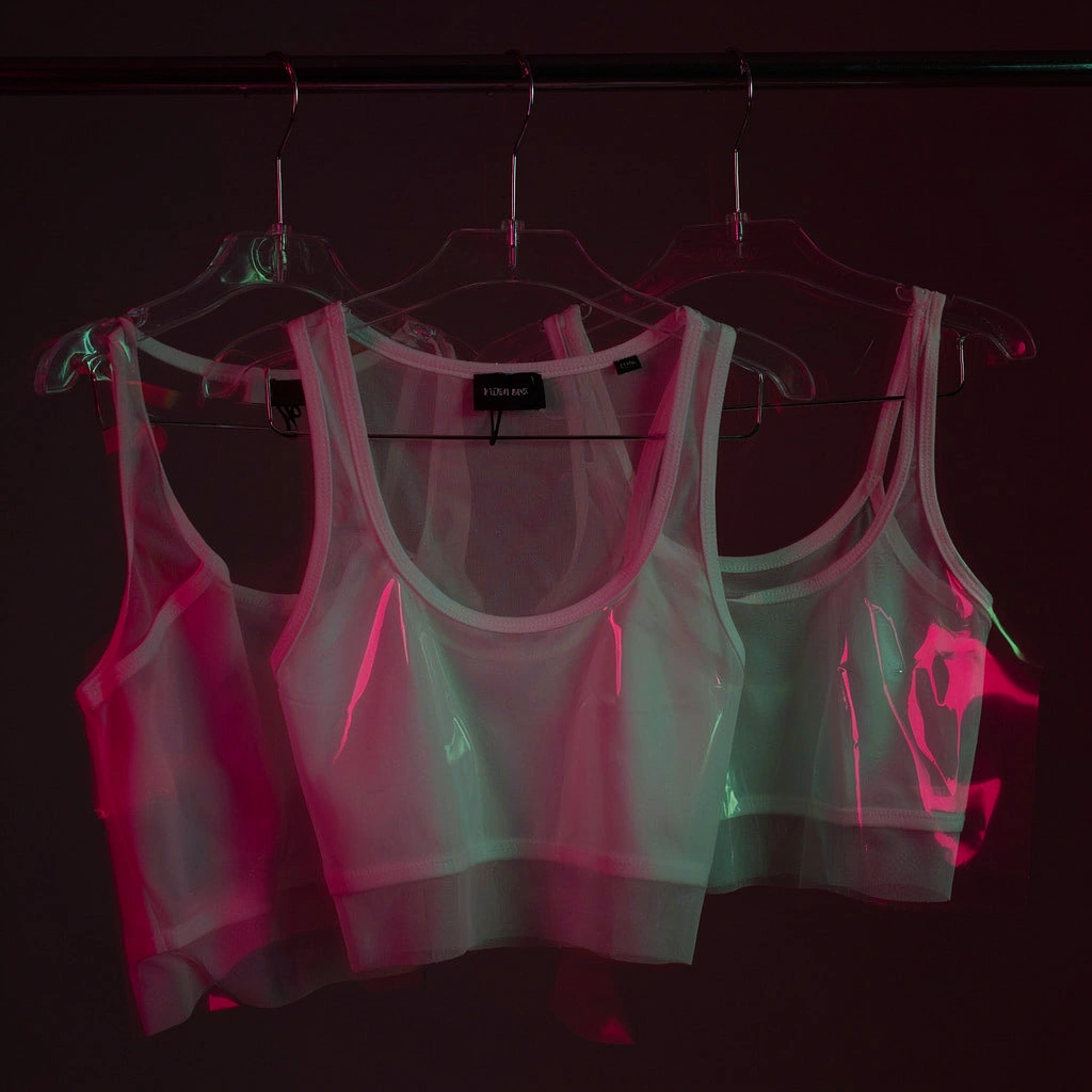 Tops mesh et crop tops sur cintres